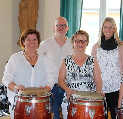 Das Kollegium Musik im Schuljahr 2021/ 2021: Barbara und Harald Hauck, Erika Spulak, Katrin Rebhan